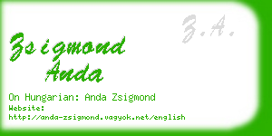 zsigmond anda business card